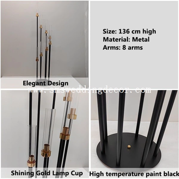 black and gold candle centerpieces