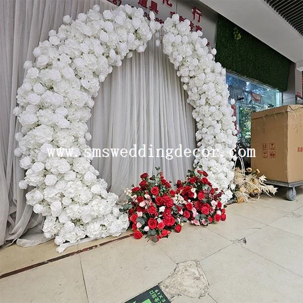 white floral arch